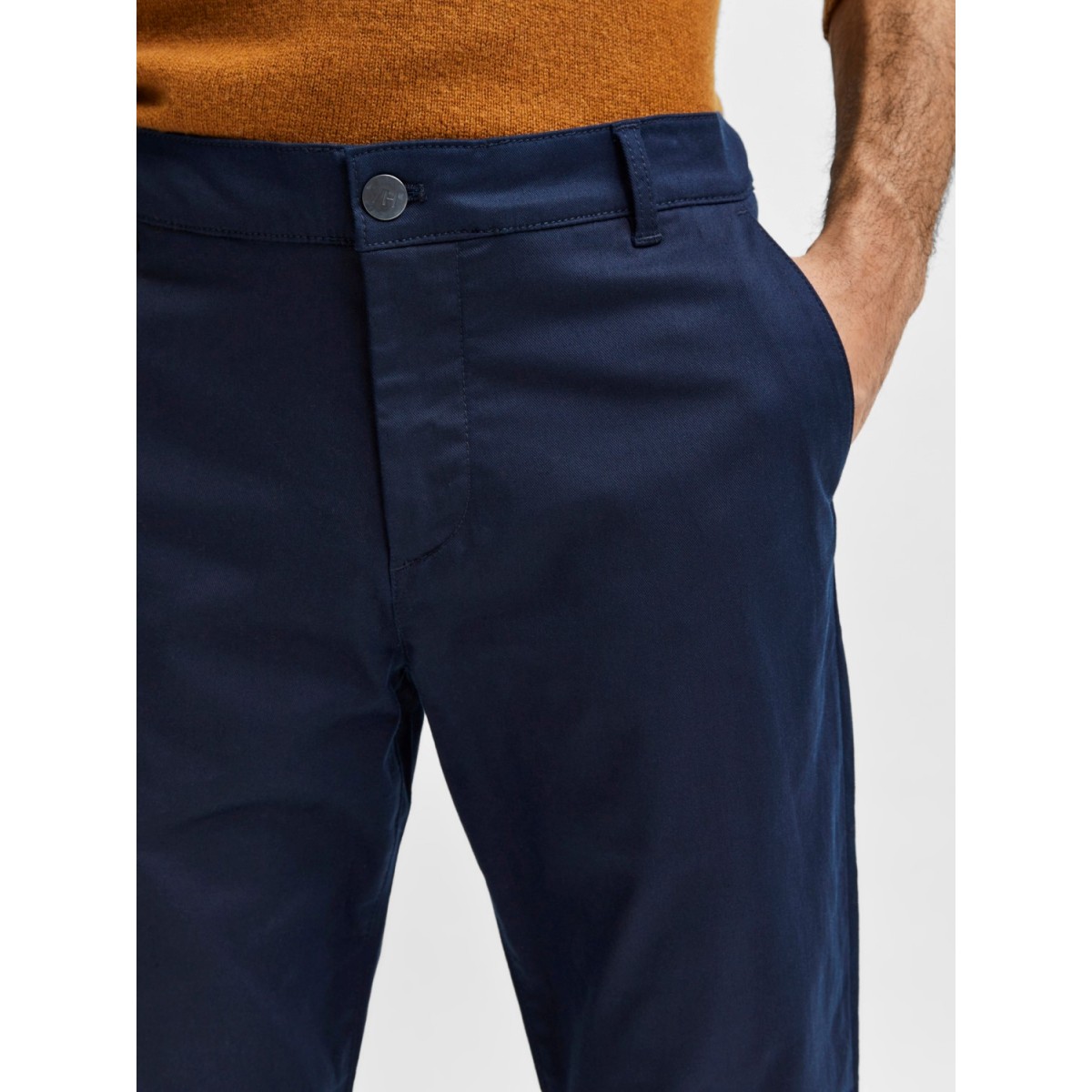 Selected homme - Pantalon chino slim marine