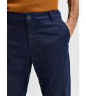 Selected homme - Pantalon chino slim marine