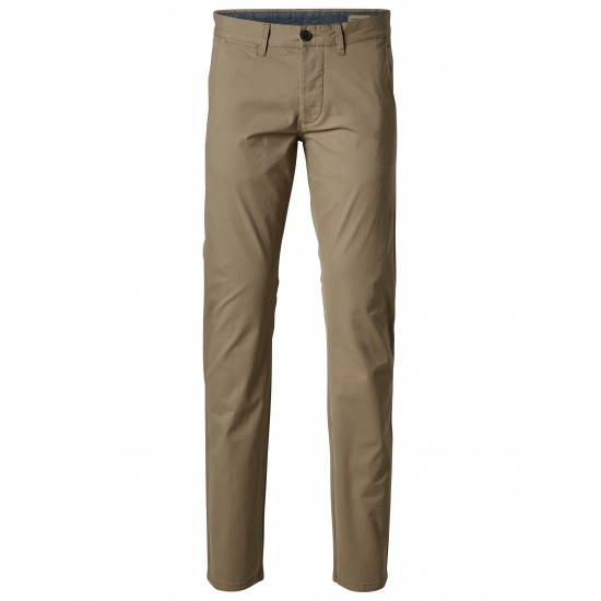 Selected homme - Pantalon chino beige sable skinny