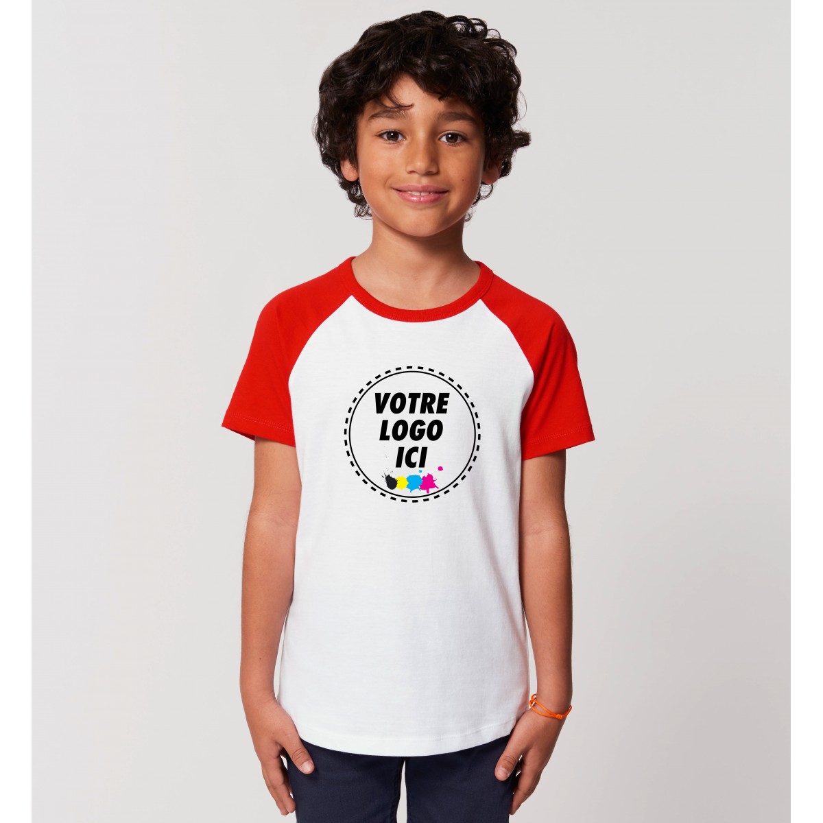 Marcel et Maurice - T-shirt contrasté enfant bio personnalisé