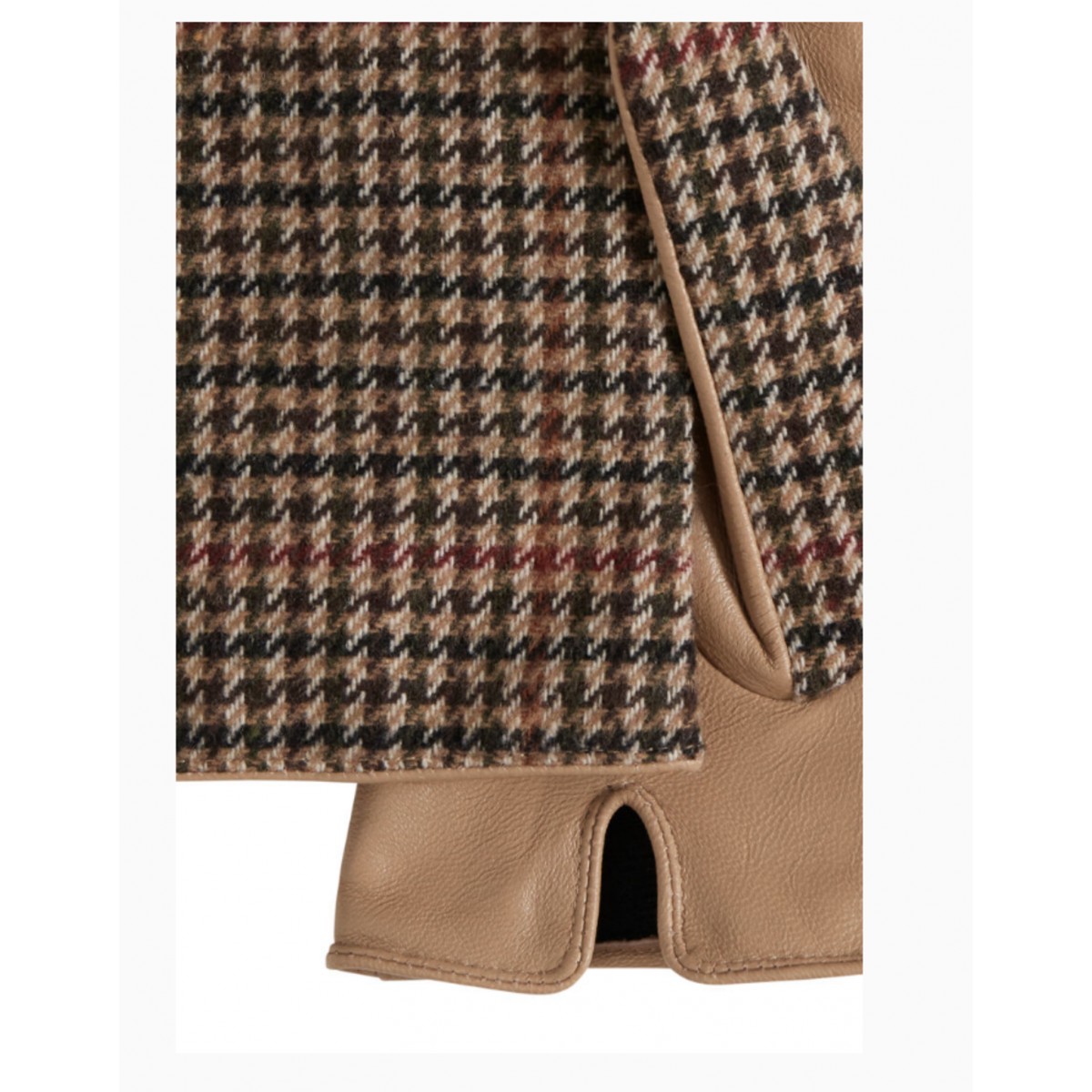 Ichi -  Gants en cuir pied de poule