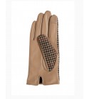 Ichi -  Gants en cuir pied de poule