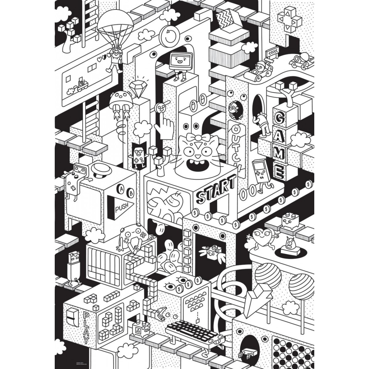 Omy - Grand poster à colorier super héros