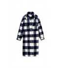 Grace et Mila - Manteau en laine à carreaux marine