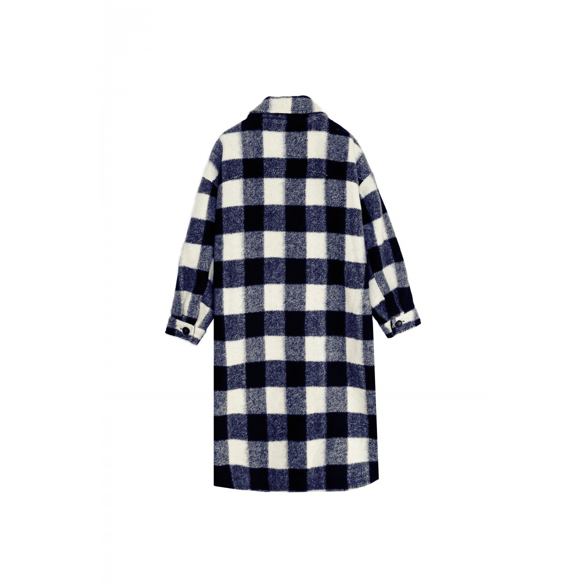 Grace et Mila - Manteau en laine à carreaux marine