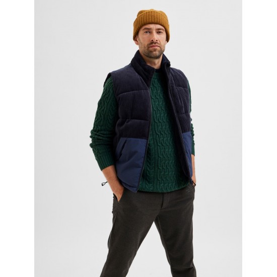 Selected  - Doudoune sans manches velours marine 2