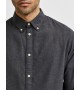 Selected homme - Chemise en flanelle unie anthracite