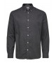 Selected homme - Chemise en flanelle unie anthracite