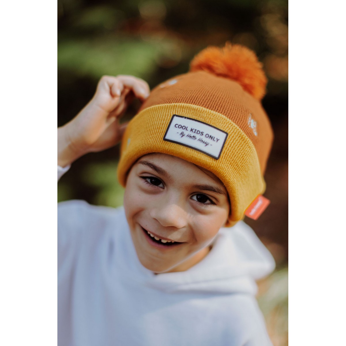 Hello Hossy - Bonnet Enfant à pompon marron