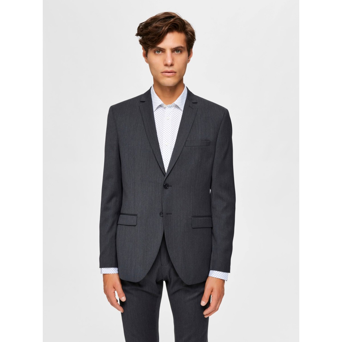 Selected - Blazer homme gris structuré
