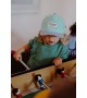Hello Hossy - Casquette enfant en velours bleu turquoise et lavande