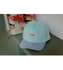 Hello Hossy - Casquette enfant en velours bleu turquoise et lavande