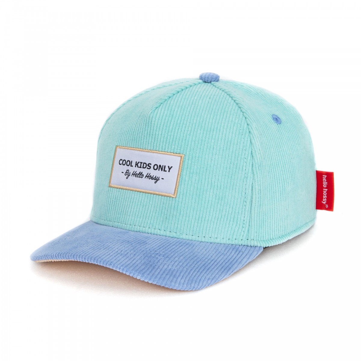 Hello Hossy - Casquette enfant en velours bleu turquoise et lavande
