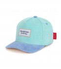 Hello Hossy - Casquette enfant en velours bleu turquoise et lavande