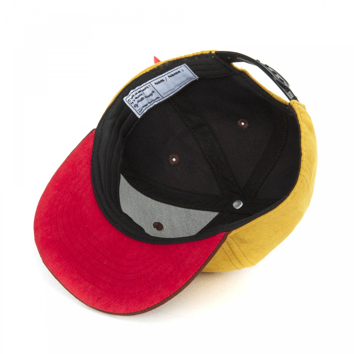 Hello Hossy - Casquette enfant en suédine moutarde et marron