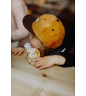Hello Hossy - Casquette enfant en suédine moutarde et marron