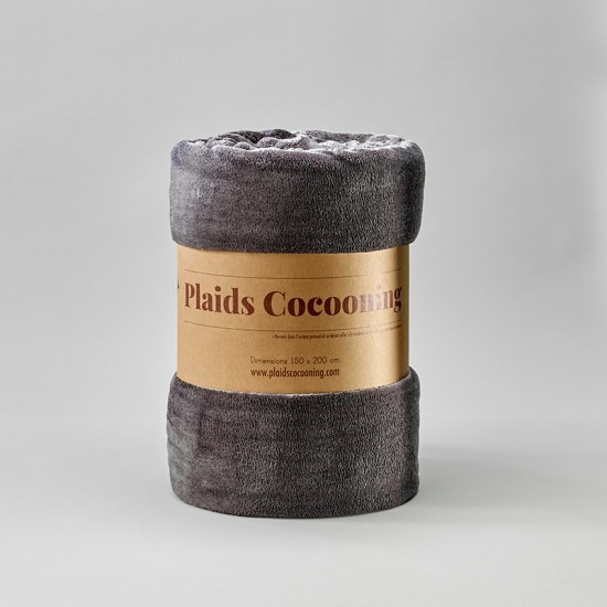 Plaids Cocooning - Plaid bicolore gris foncé