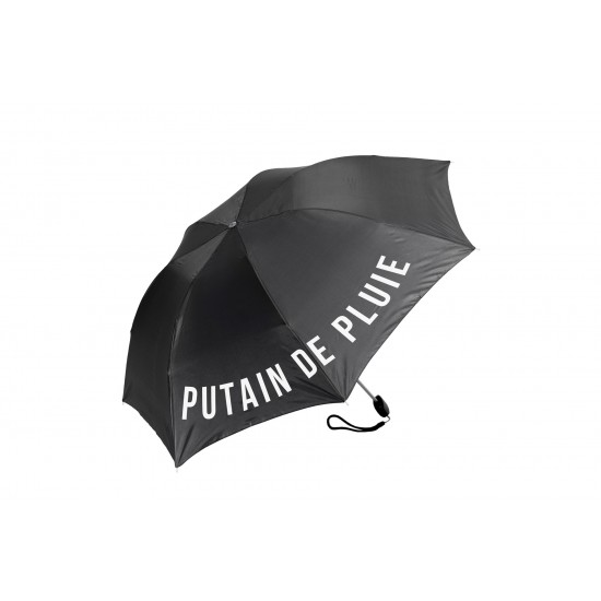 FISURA - Parapluie de poche noir "Putain de pluie"