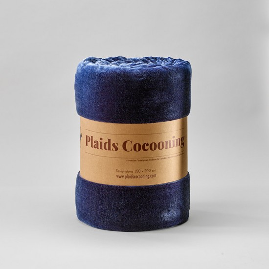 Plaids Cocooning - Plaid bicolore bleu