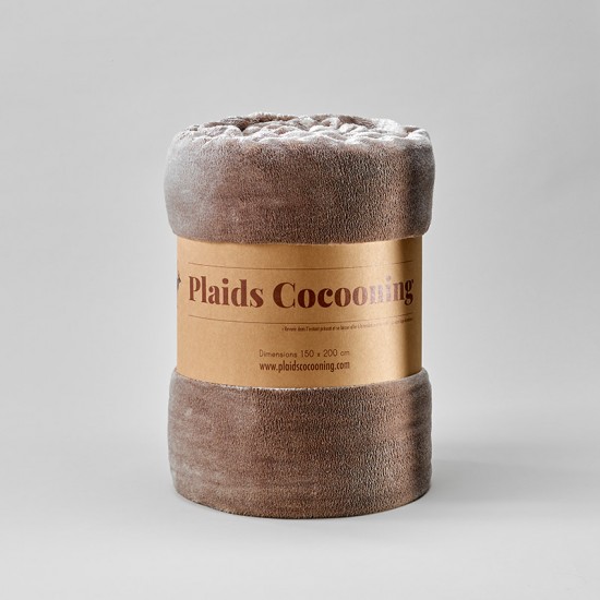 Plaids Cocooning - Plaid bicolore taupe