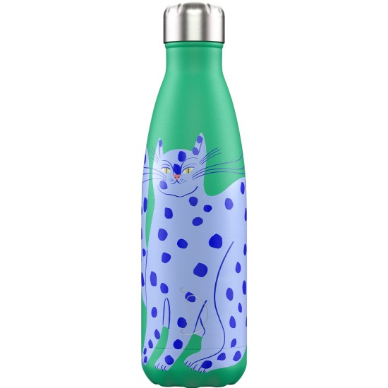Chilly's Bottles - Bouteille réutilisable Agathe Singer Blue Cat 500mL