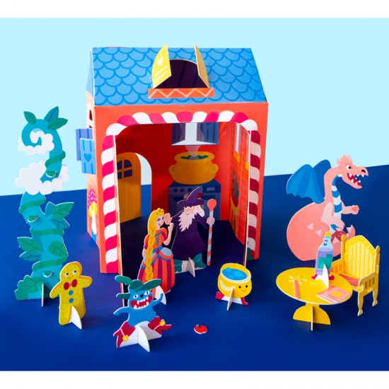 Omy - Mini maison en carton Princesse et Dragon