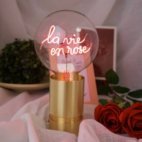MITB - Ampoule LED à message "La vie en rose" rose
