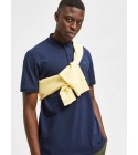 Selected - Polo marine avec broderie bleu ciel