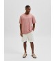 Selected homme - T-shirt à poche rose