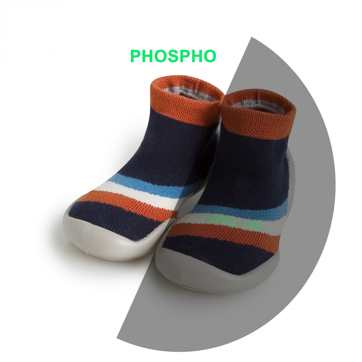 Le Collégien  Chaussons chaussettes Chamonix phosphorescent pour enfants