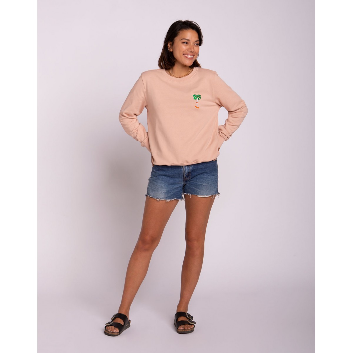 Olow - Sweat brodé rose pour femmes