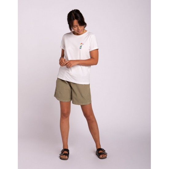 Olow - T-shirt brodé blanc pour femmes