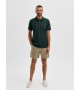 Selected - Polo vert avec broderie bordeaux