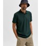 Selected - Polo vert avec broderie bordeaux