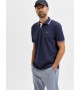 Selected - Polo marine avec broderie bleu ciel