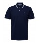 Selected - Polo marine avec broderie bleu ciel