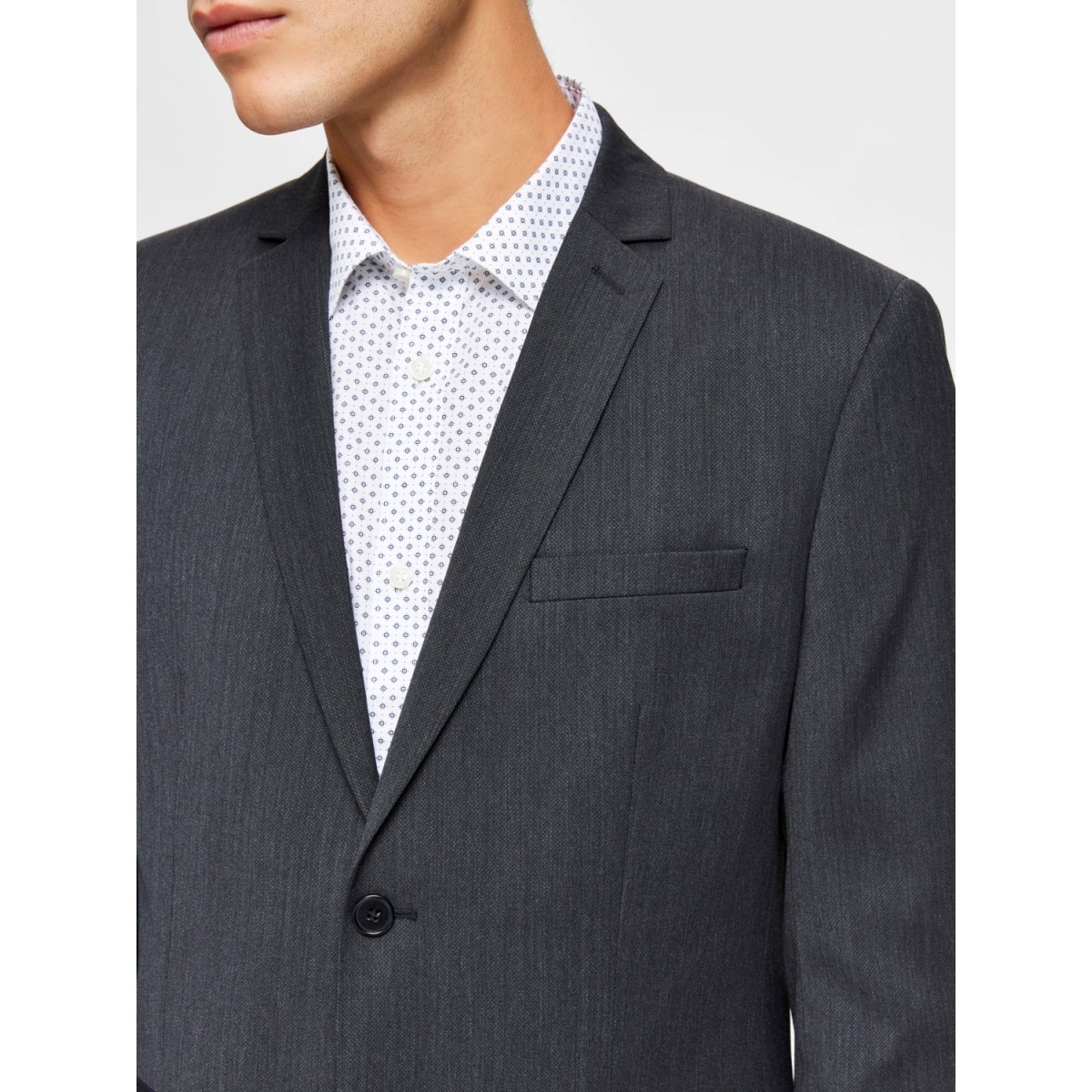 Selected - Blazer homme gris structuré