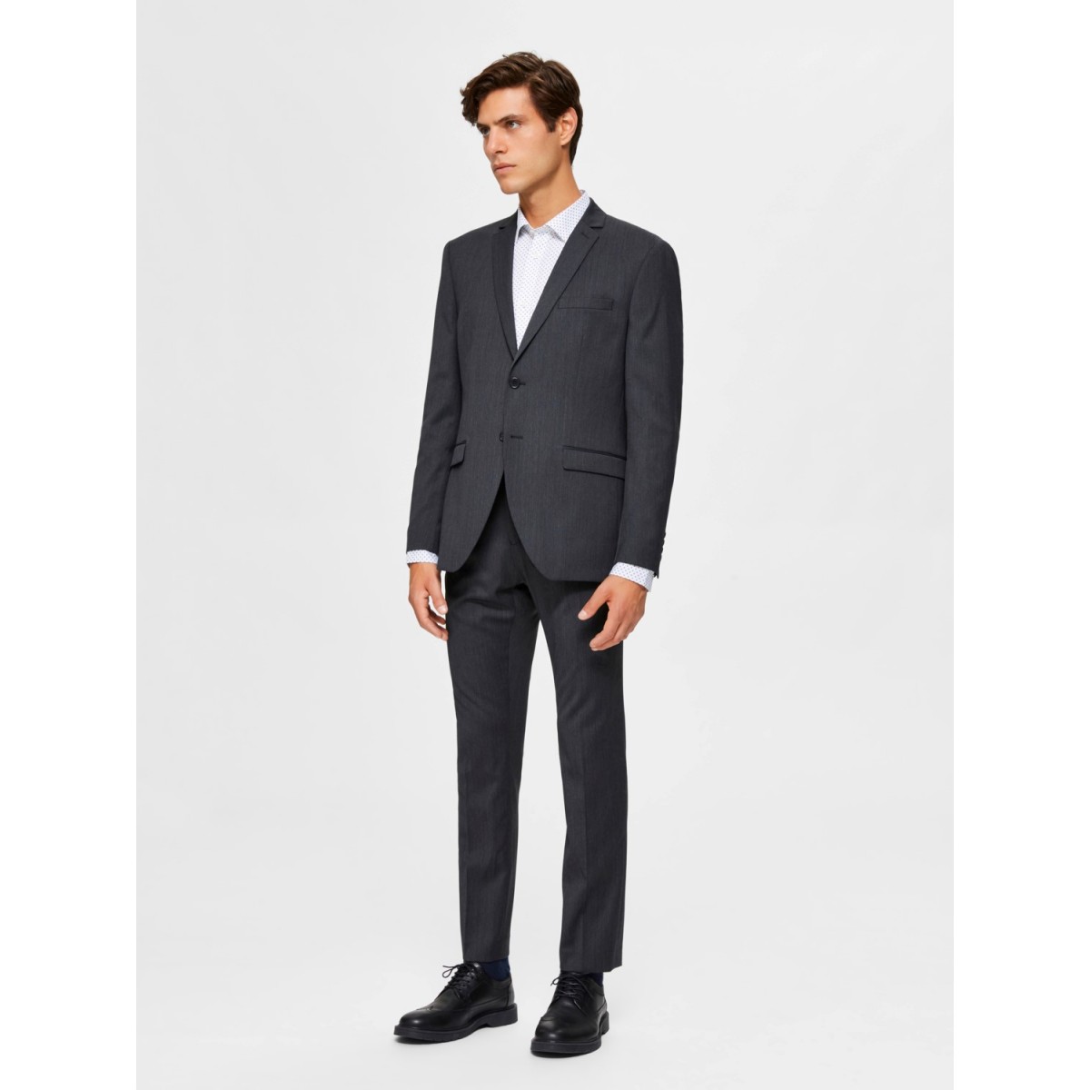 Selected - Blazer homme gris structuré