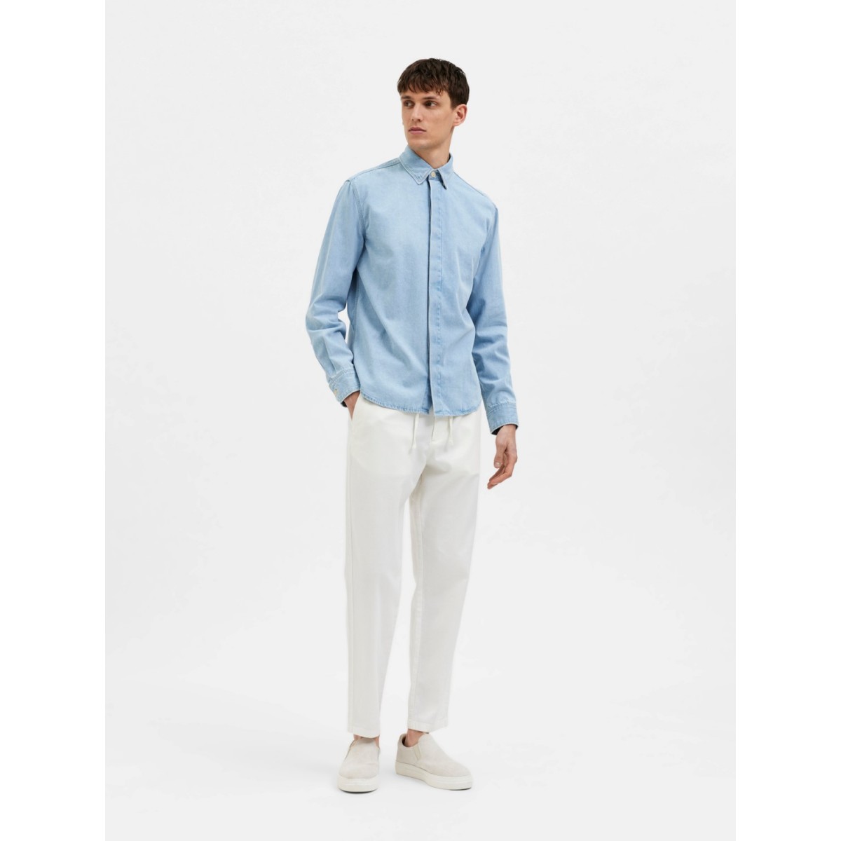 Selected homme - Chemisette bleu à motifs