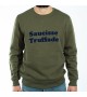 Saucisse Truffade - Sweat khaki avec broderie marine