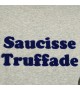Saucisse Truffade - Sweat gris chiné avec broderie bleu marine