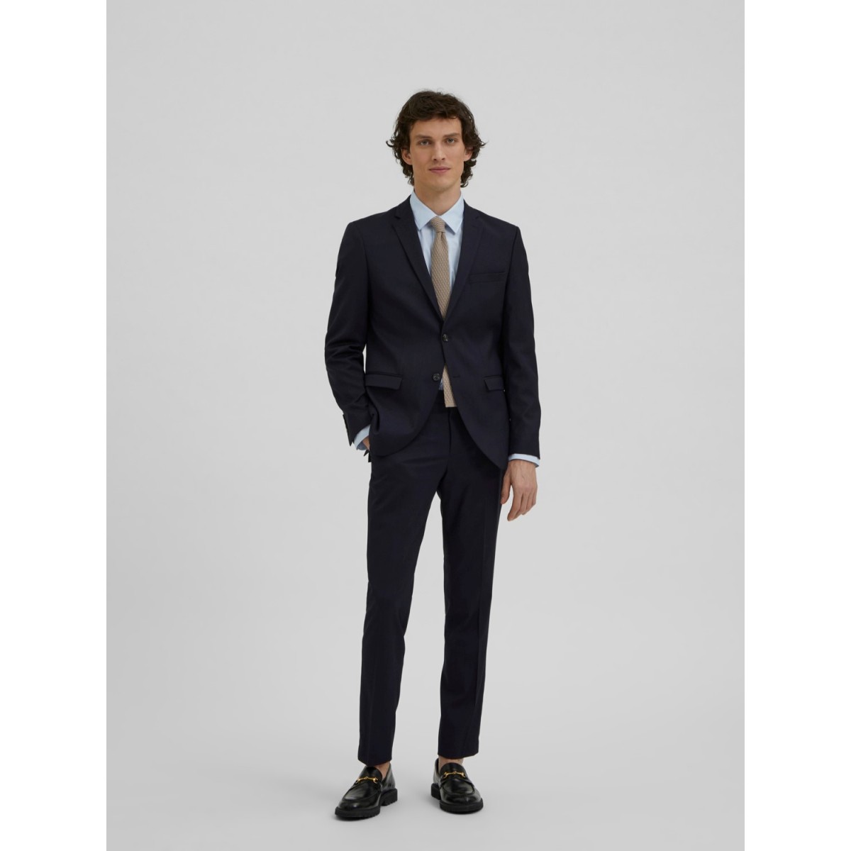 Selected - Blazer homme gris structuré