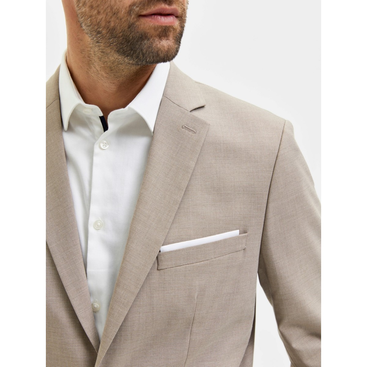 Selected - Blazer en lin sable homme