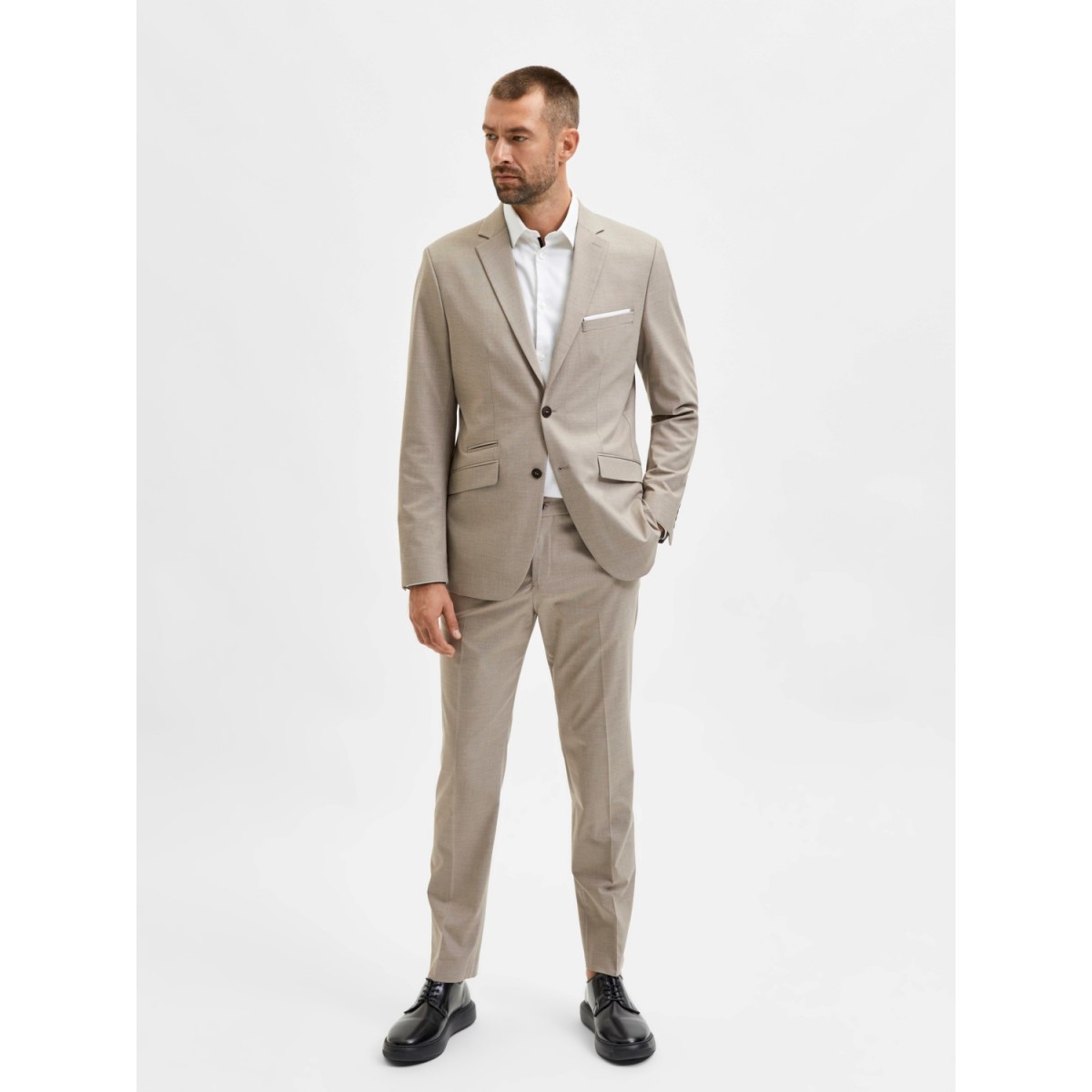 Selected - Blazer en lin sable homme