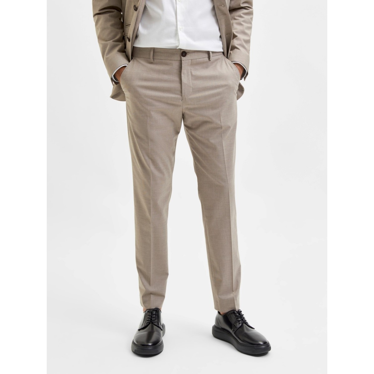 Selected - Pantalon de costume en lin sable