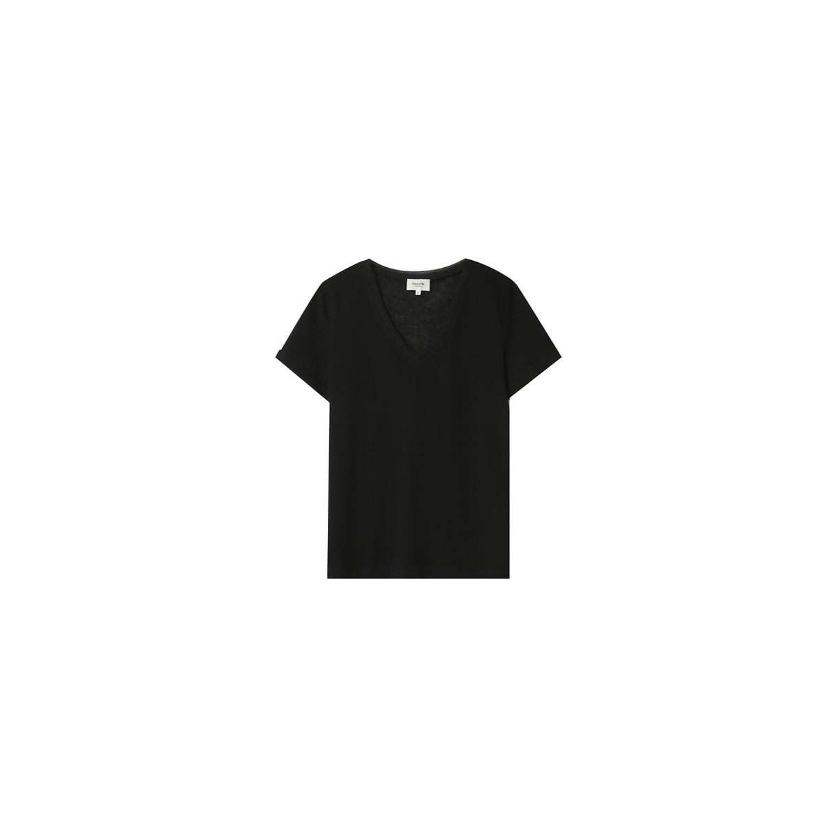 Grace et Mila - T-shirt noir col V lurex
