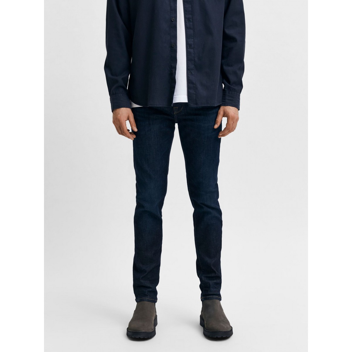 Selected homme - Jeans slim fit bleu délavé