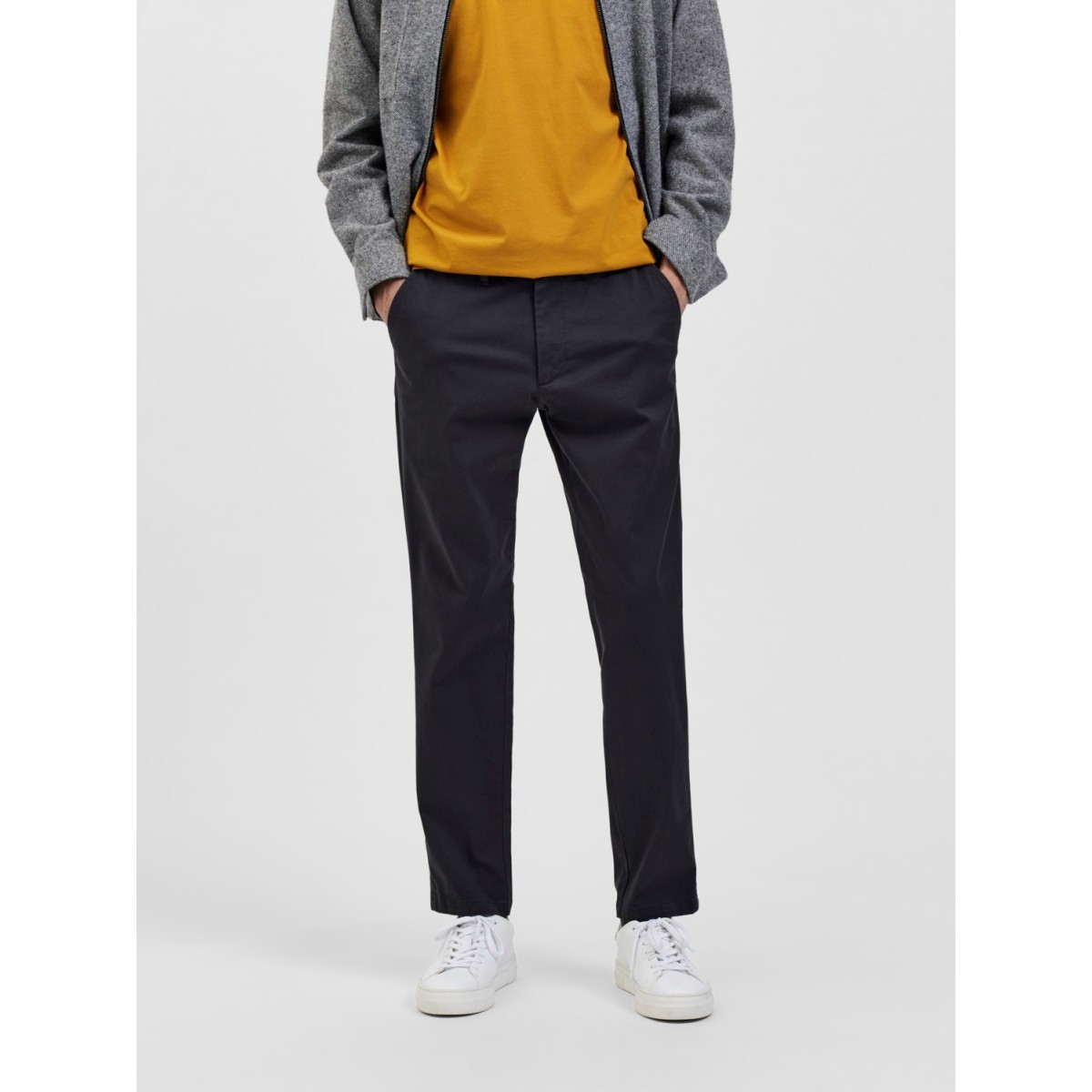 Selected homme - Pantalon chino ajusté vert lichen