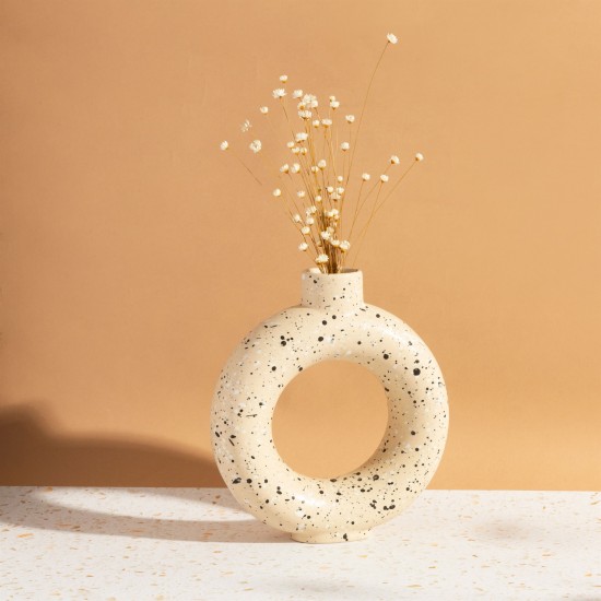 Sass & Belle - Vase sculpture terrazzo brique rouge