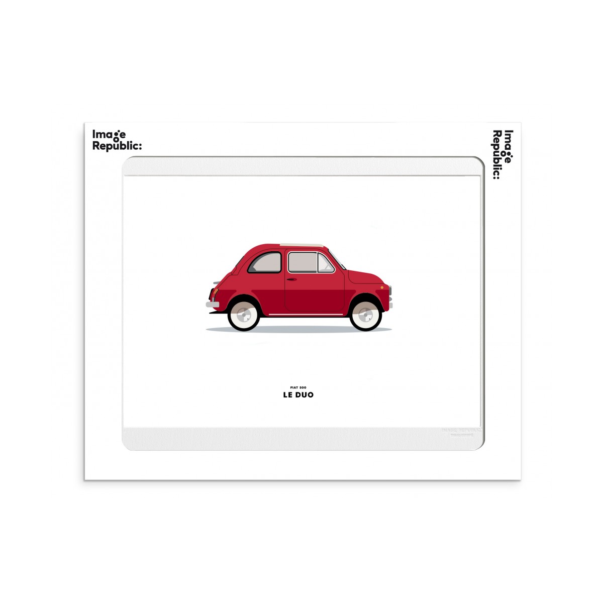 Image Republic - Tirage Le Duo Voiture Fiat 500 rouge 30x40